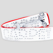 Carpet Company Riveted Leather Belt - White