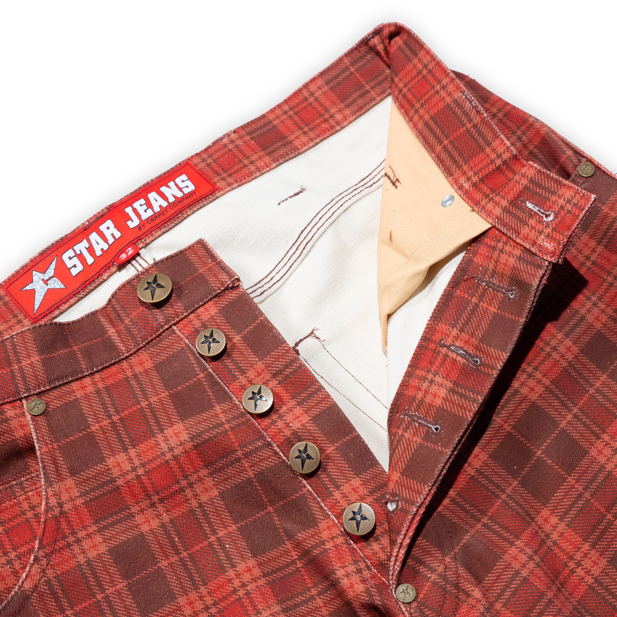 Carpet Company C-Star Plaid Jeans - Brown
