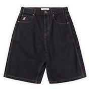 Cash Only Logo Denim Shorts - Washed Black