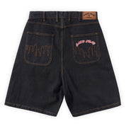 Cash Only Logo Denim Shorts - Washed Black