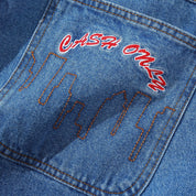 Cash Only Logo Denim Shorts - Washed Indigo
