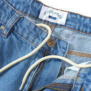 Cash Only Logo Denim Shorts - Washed Indigo