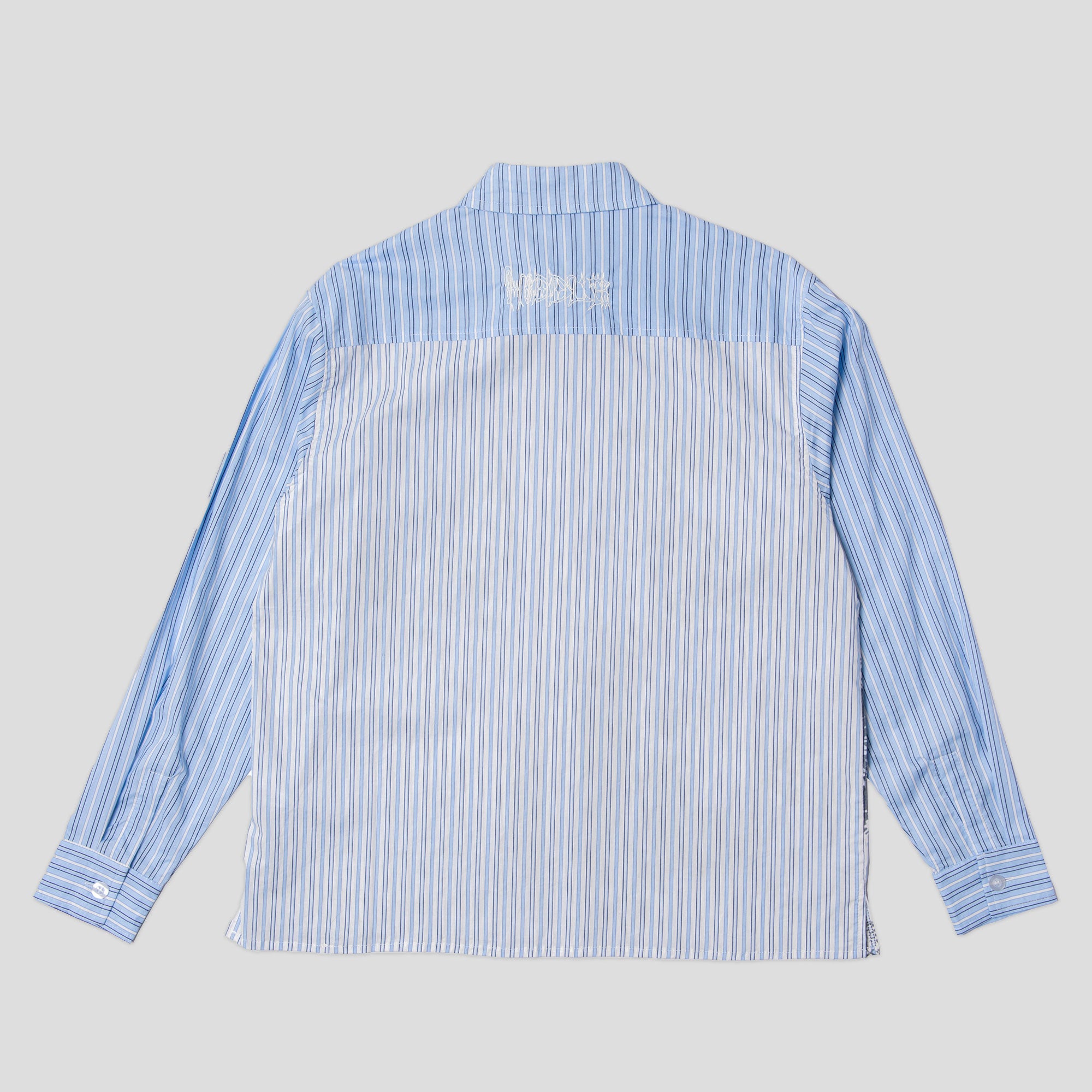 Hoddle Concrete Oxford Shirt - Blue Stripe