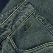 Dime Baggy Denim Pants - Distressed Green