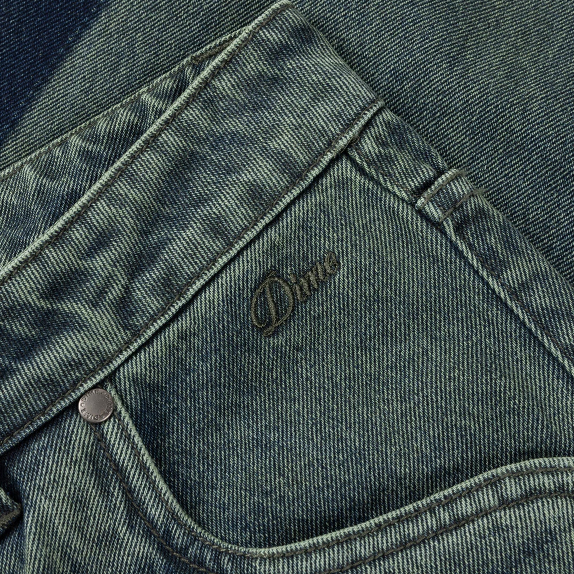 Dime Baggy Denim Pants - Distressed Green