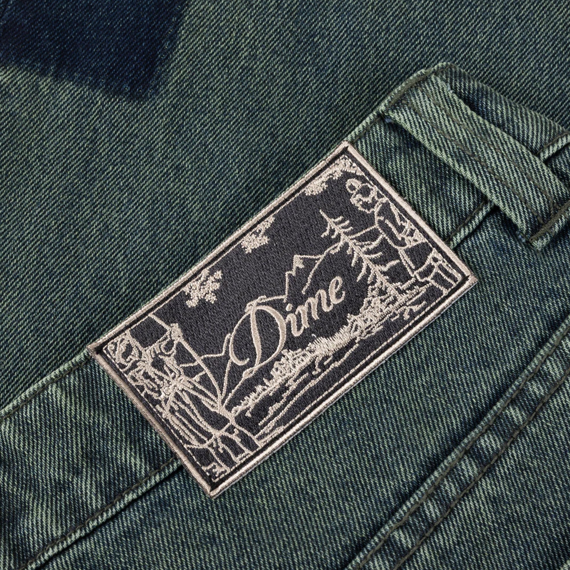 Dime Baggy Denim Pants - Distressed Green