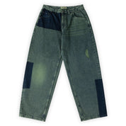 Dime Baggy Denim Pants - Distressed Green