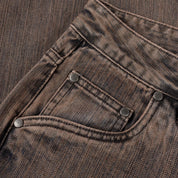 Dime Relaxed Denim Pants - Premium Brown