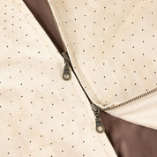 Dime Perforated Faux Suede Jacket - Tan