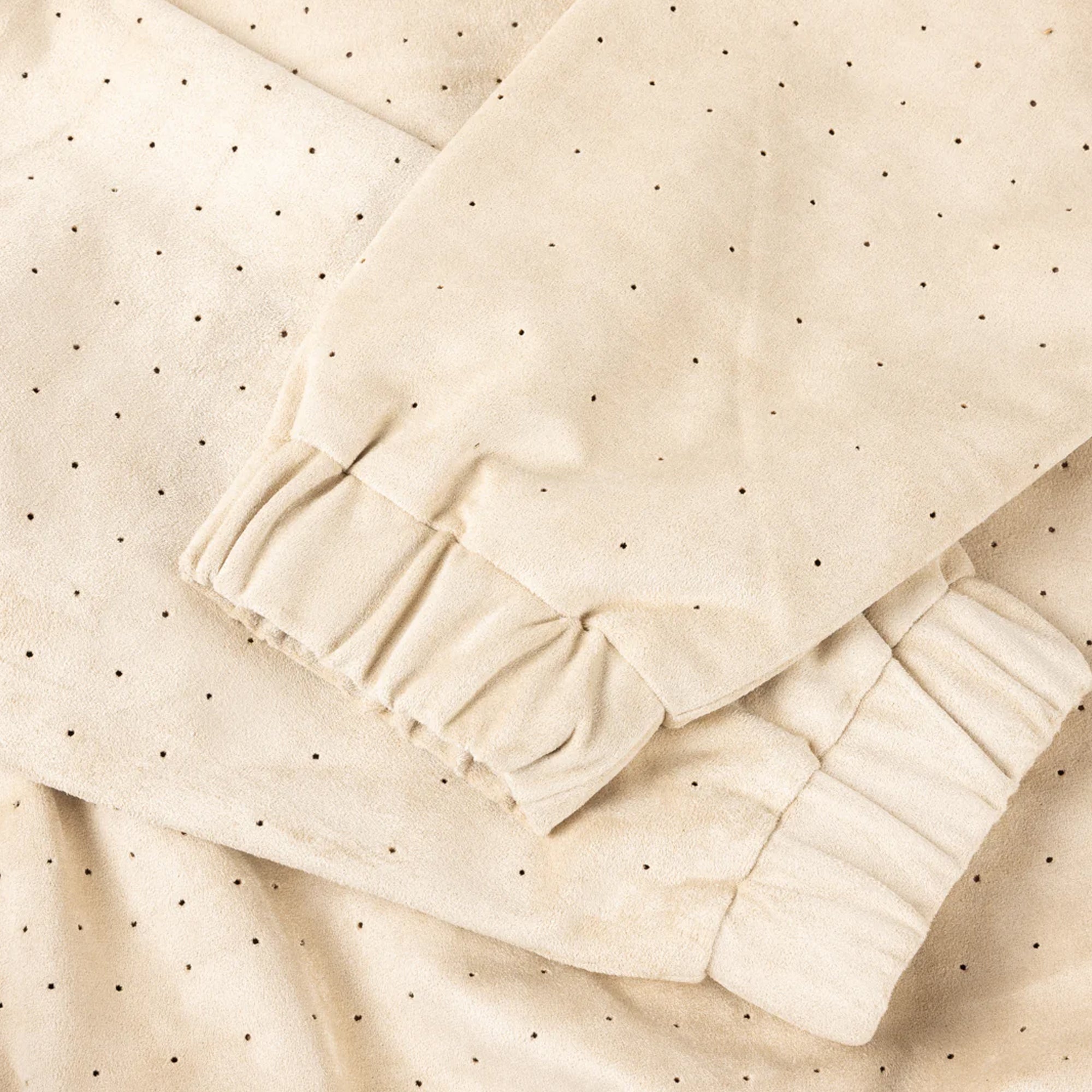 Dime Perforated Faux Suede Jacket - Tan
