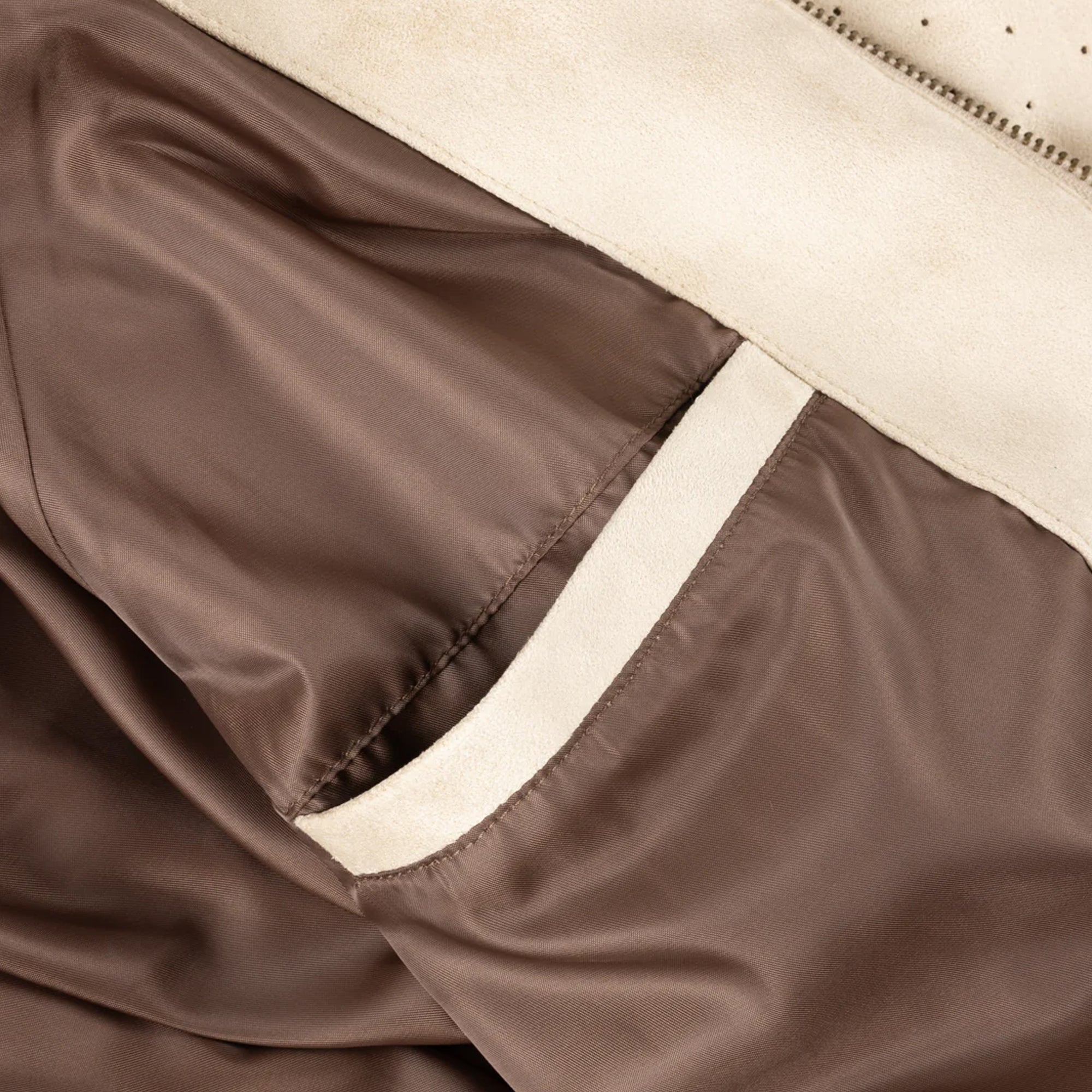 Dime Perforated Faux Suede Jacket - Tan
