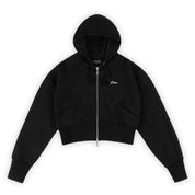 Dime Cropped Zip Hoodie - Black