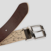 Dime Reversible Leather Belt - Beige / Brown