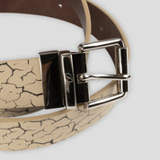 Dime Reversible Leather Belt - Beige / Brown