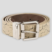 Dime Reversible Leather Belt - Beige / Brown