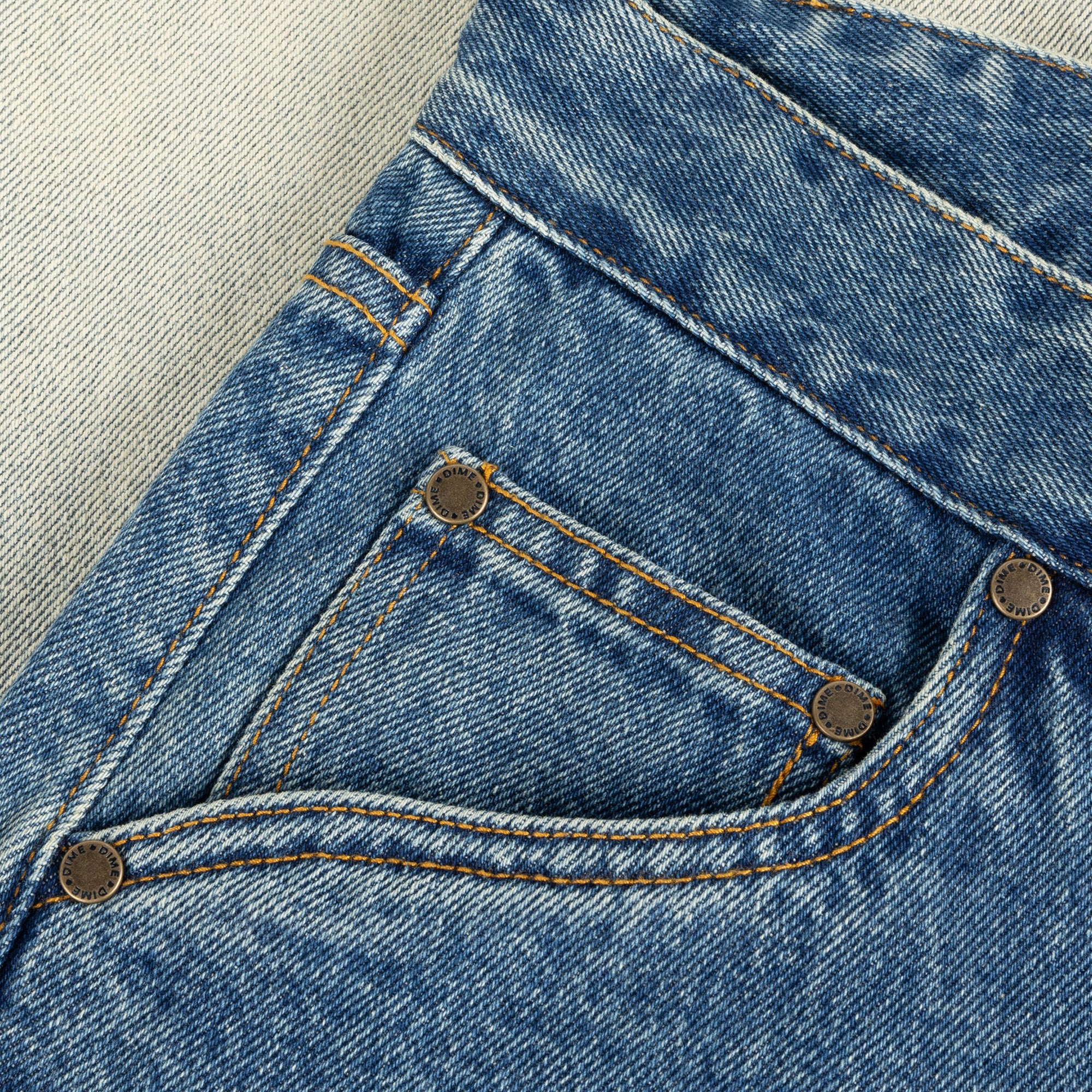Dime Straight Denim Pants - Dipped Sandblasted Indigo