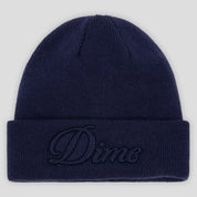 Dime Cursive Fold Beanie - Navy