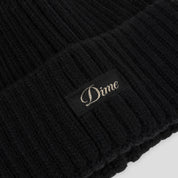Dime Cursive Rib Beanie - Black