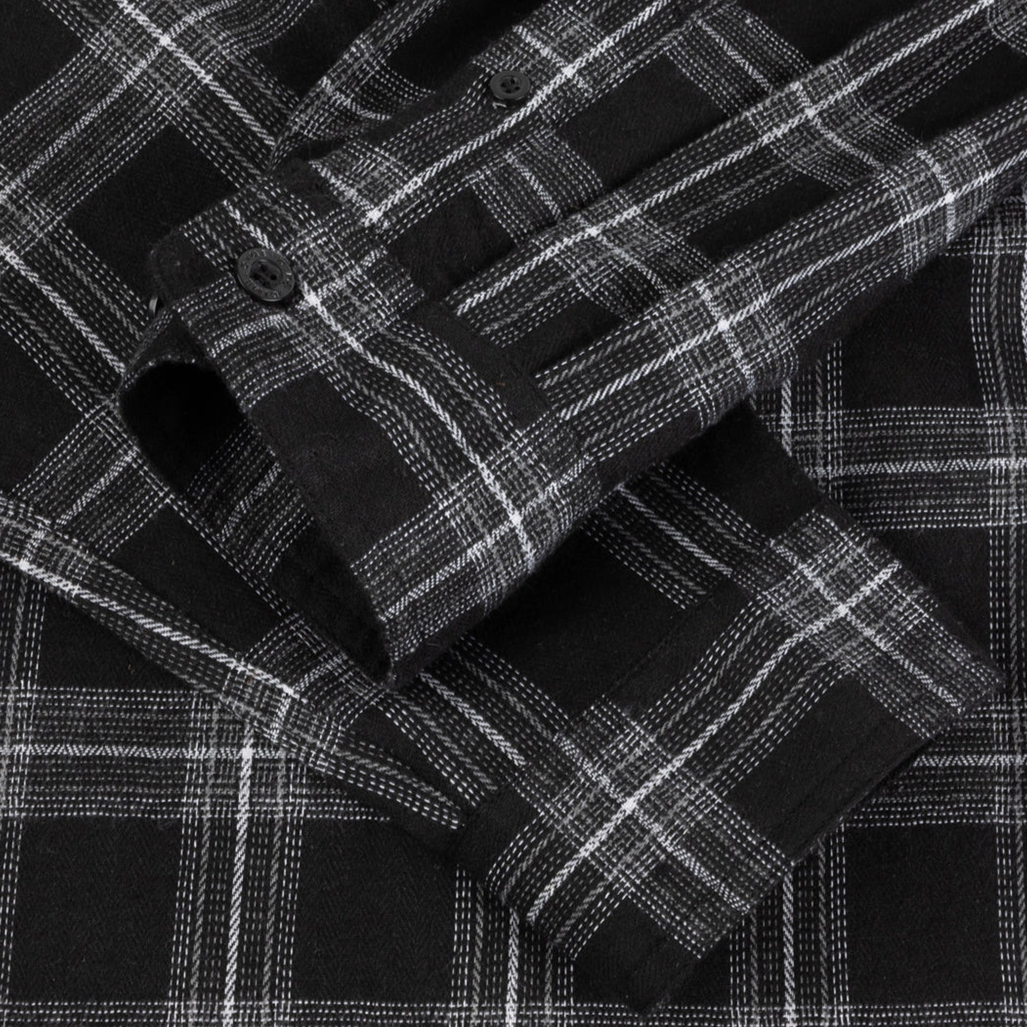 Dime Plaid Flannel Shirt - Black