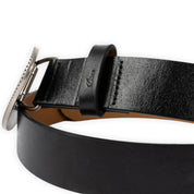 Dime Skull Leather Belt - Black