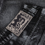 Dime Baggy Denim Pants - Black (White Paint)