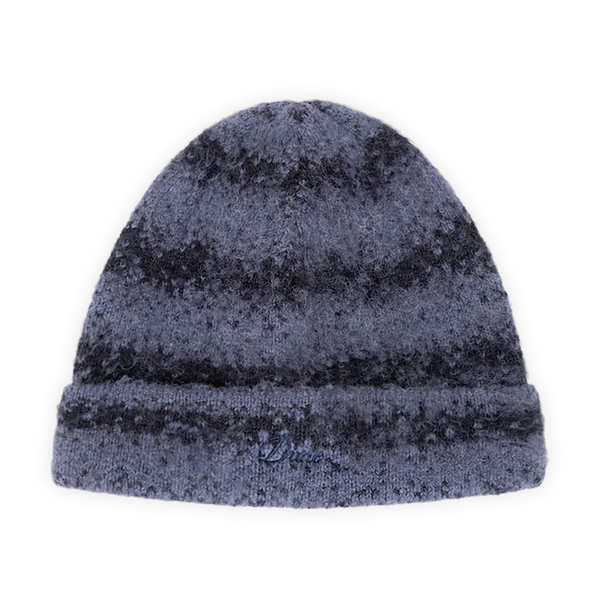 Dime Mohair Striped Beanie - Blue