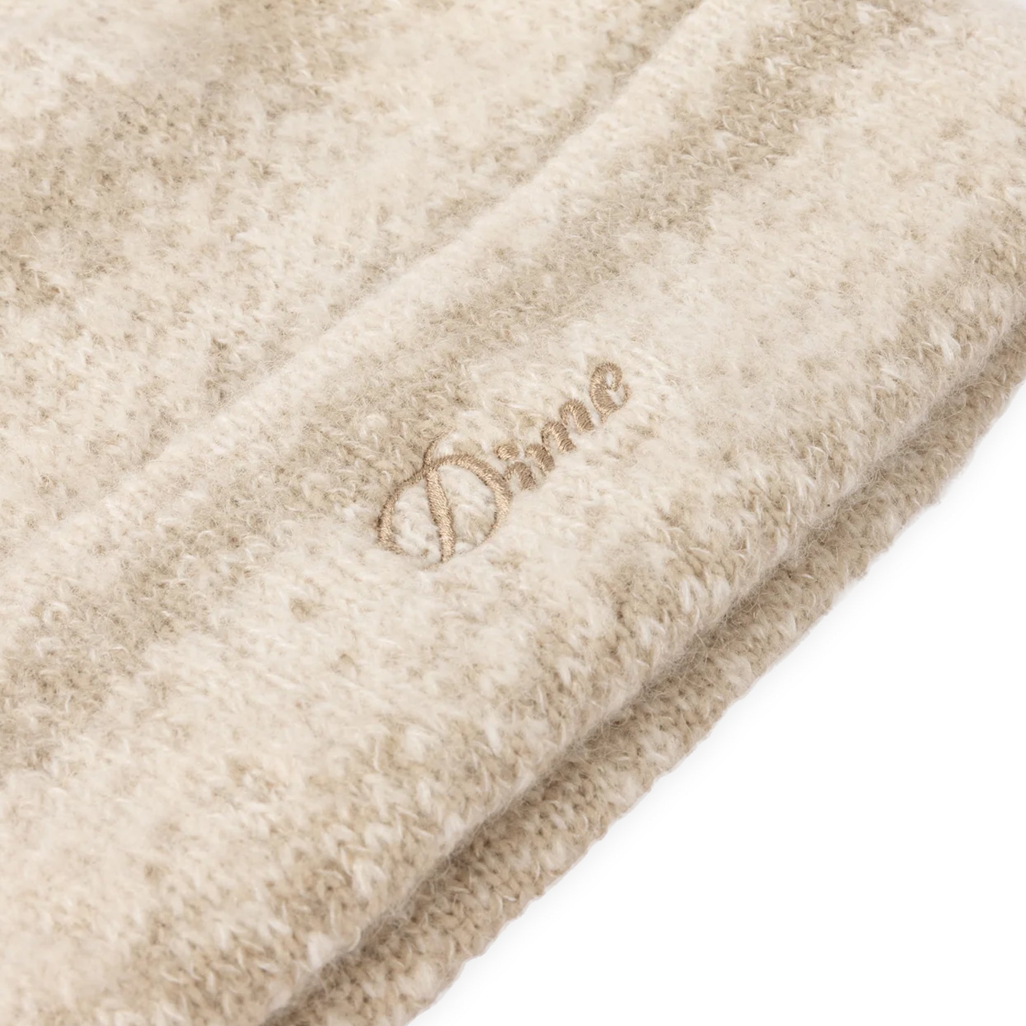 Dime Mohair Striped Beanie - Cream