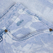 Dime Baggy Denim Shorts - Blue Washed (White Paint)
