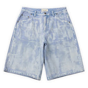 Dime Baggy Denim Shorts - Blue Washed (White Paint)