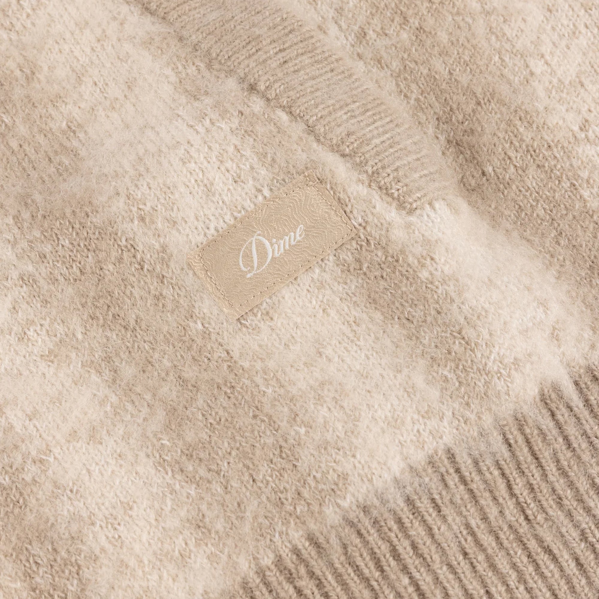 Dime Mohair Striped Zip Hoodie - Cream