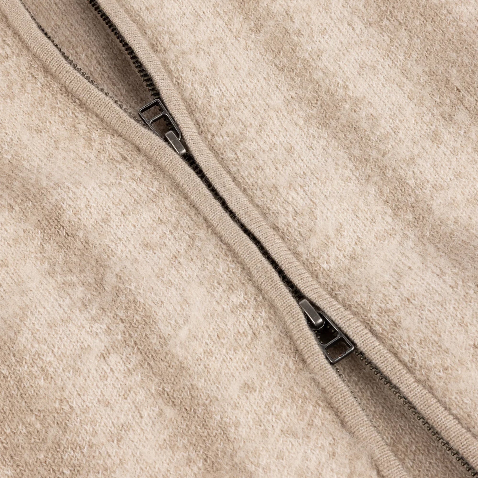 Dime Mohair Striped Zip Hoodie - Cream