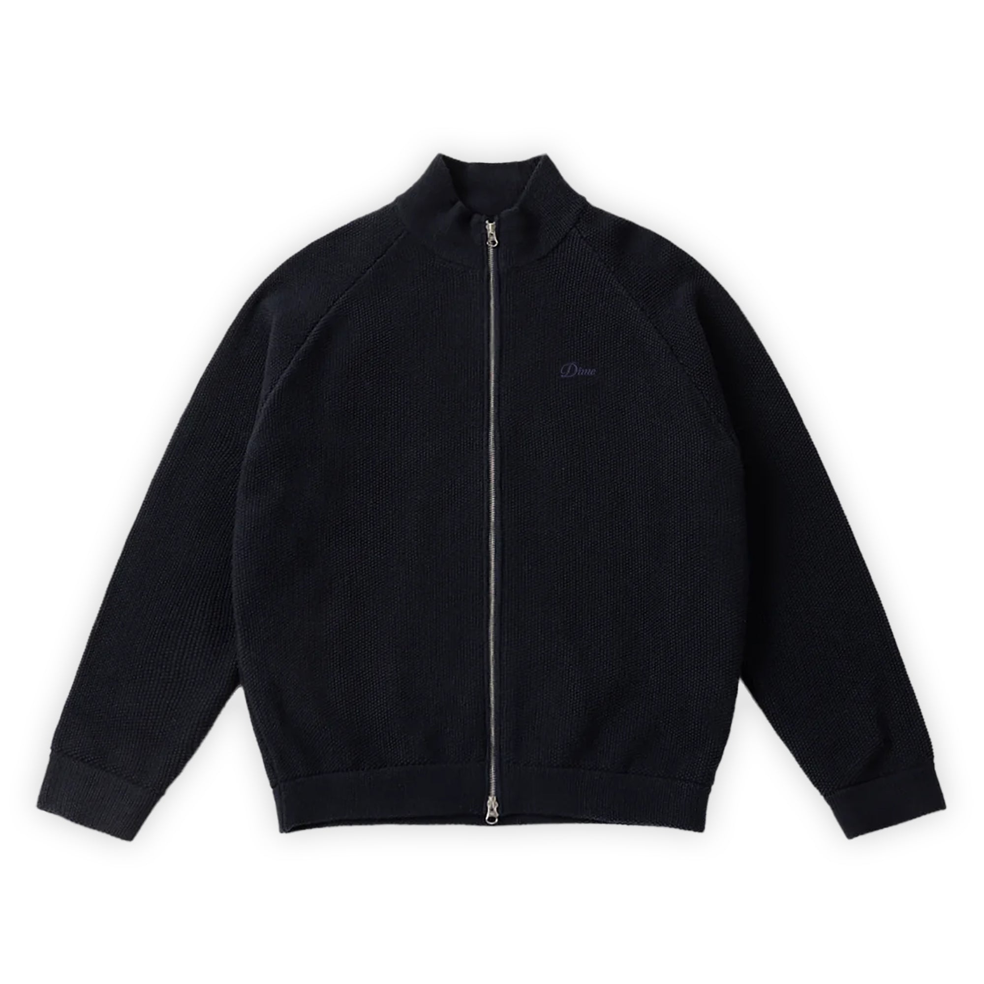 Dime Knitted Pique Zip Sweater - Navy