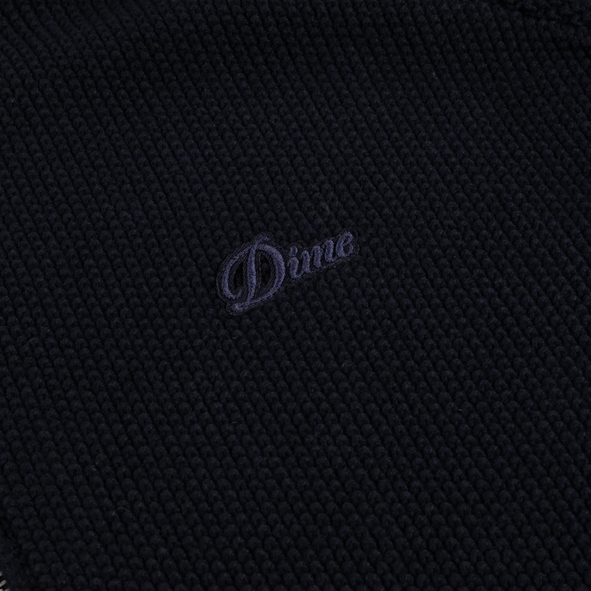 Dime Knitted Pique Zip Sweater - Navy