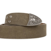 Dime Waxed Canvas Belt - Brown / Olive