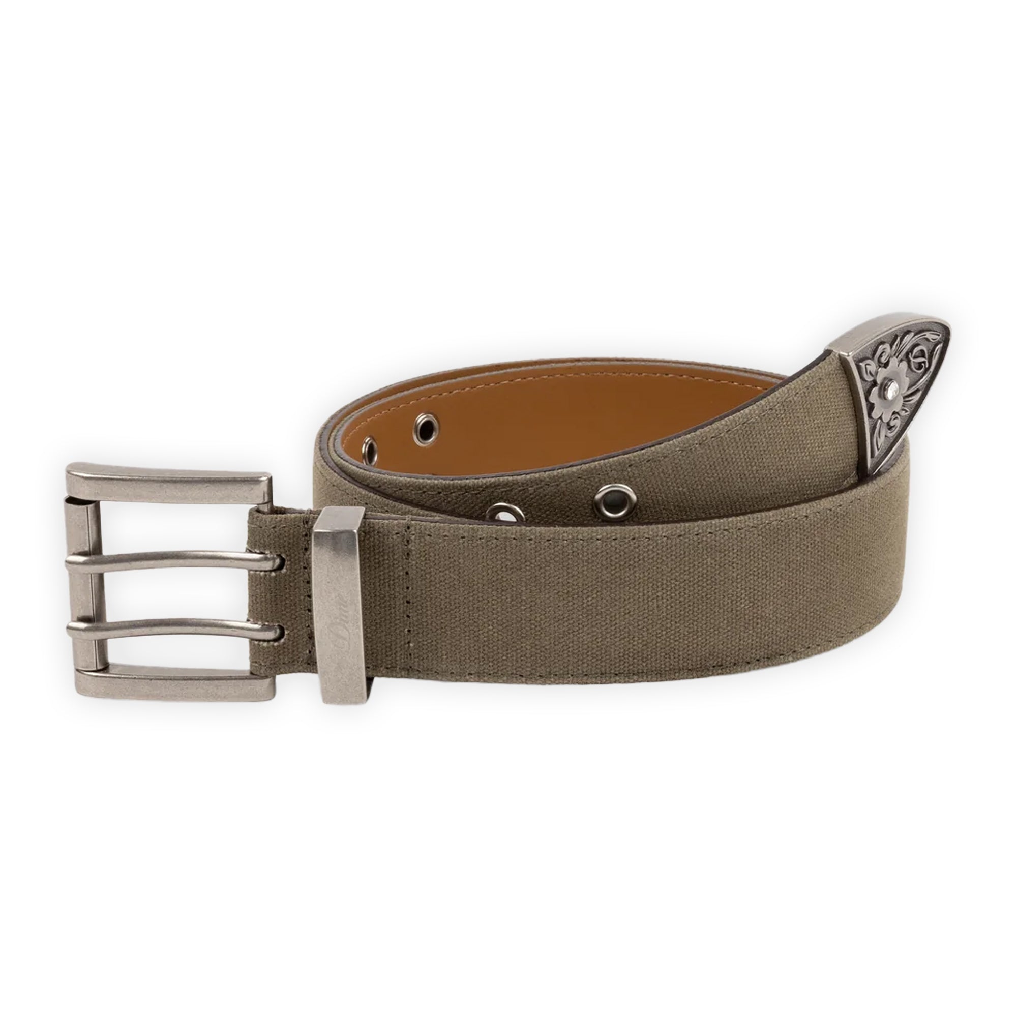 Dime Waxed Canvas Belt - Brown / Olive