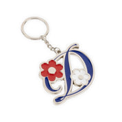 Dime Oversized Floral Keychain - Silver