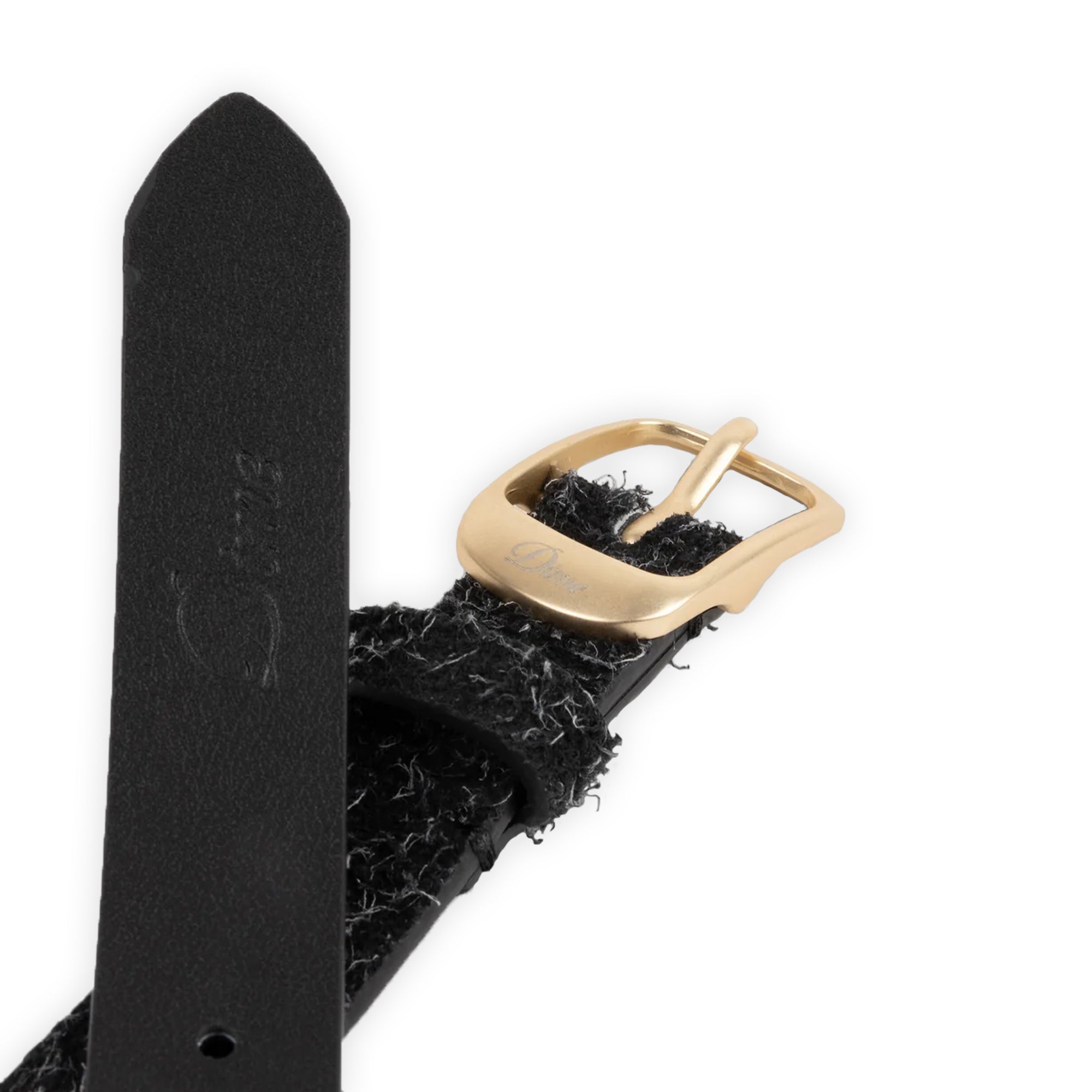 Dime Dress Leather Belt - Shaggy Black