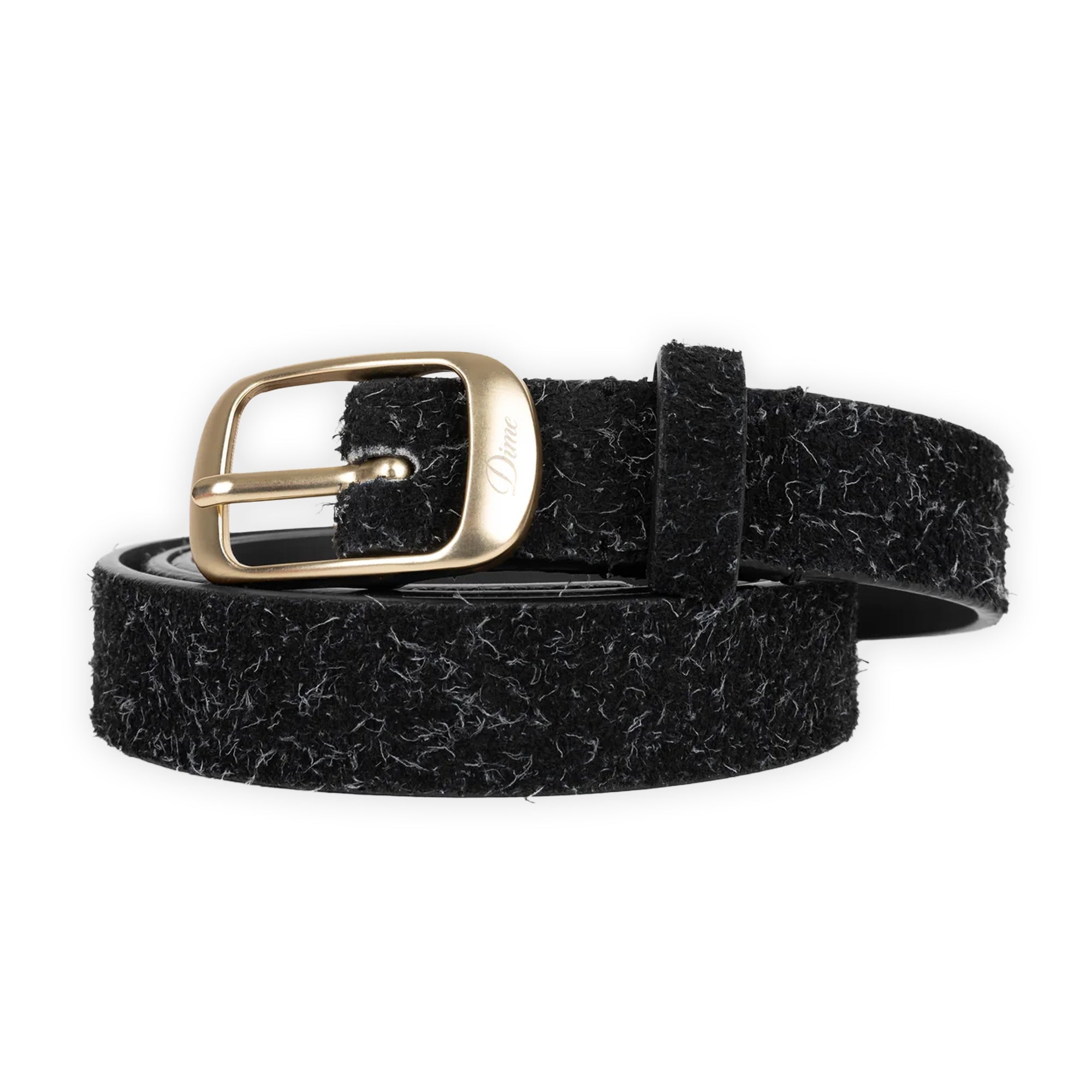 Dime Dress Leather Belt - Shaggy Black