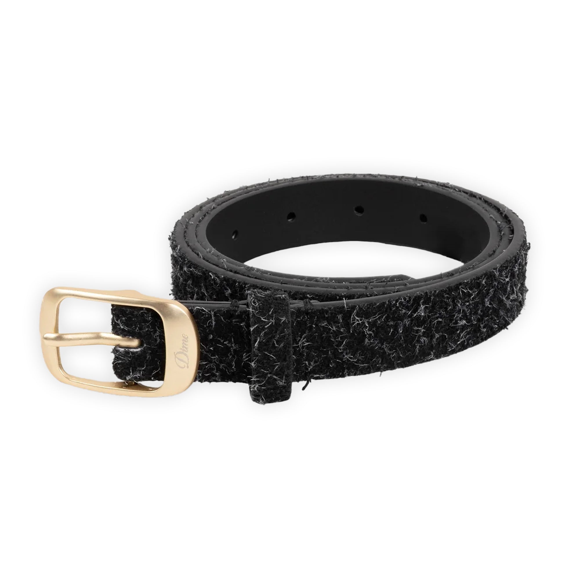Dime Dress Leather Belt - Shaggy Black
