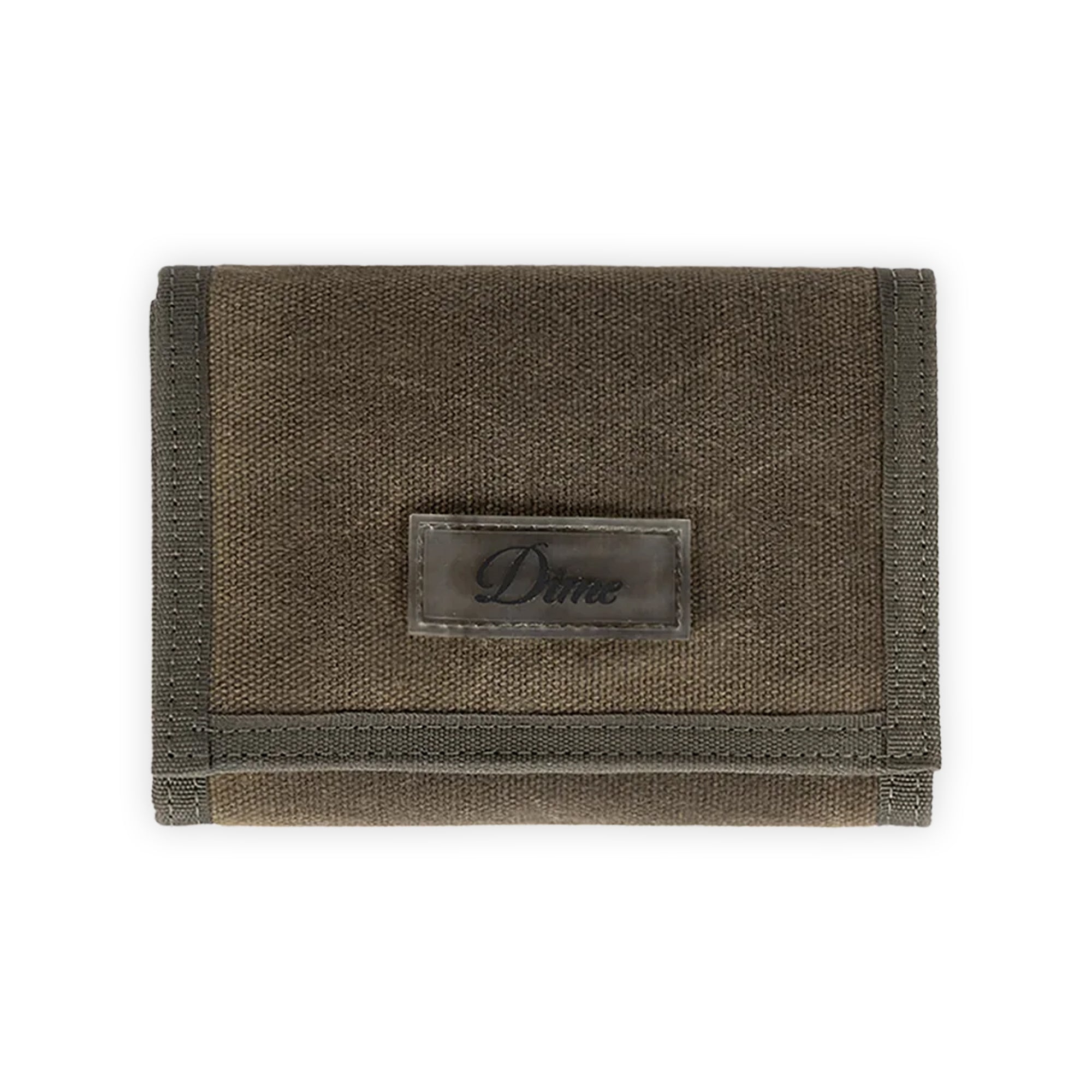 Dime Waxed Velcro Wallet - Olive