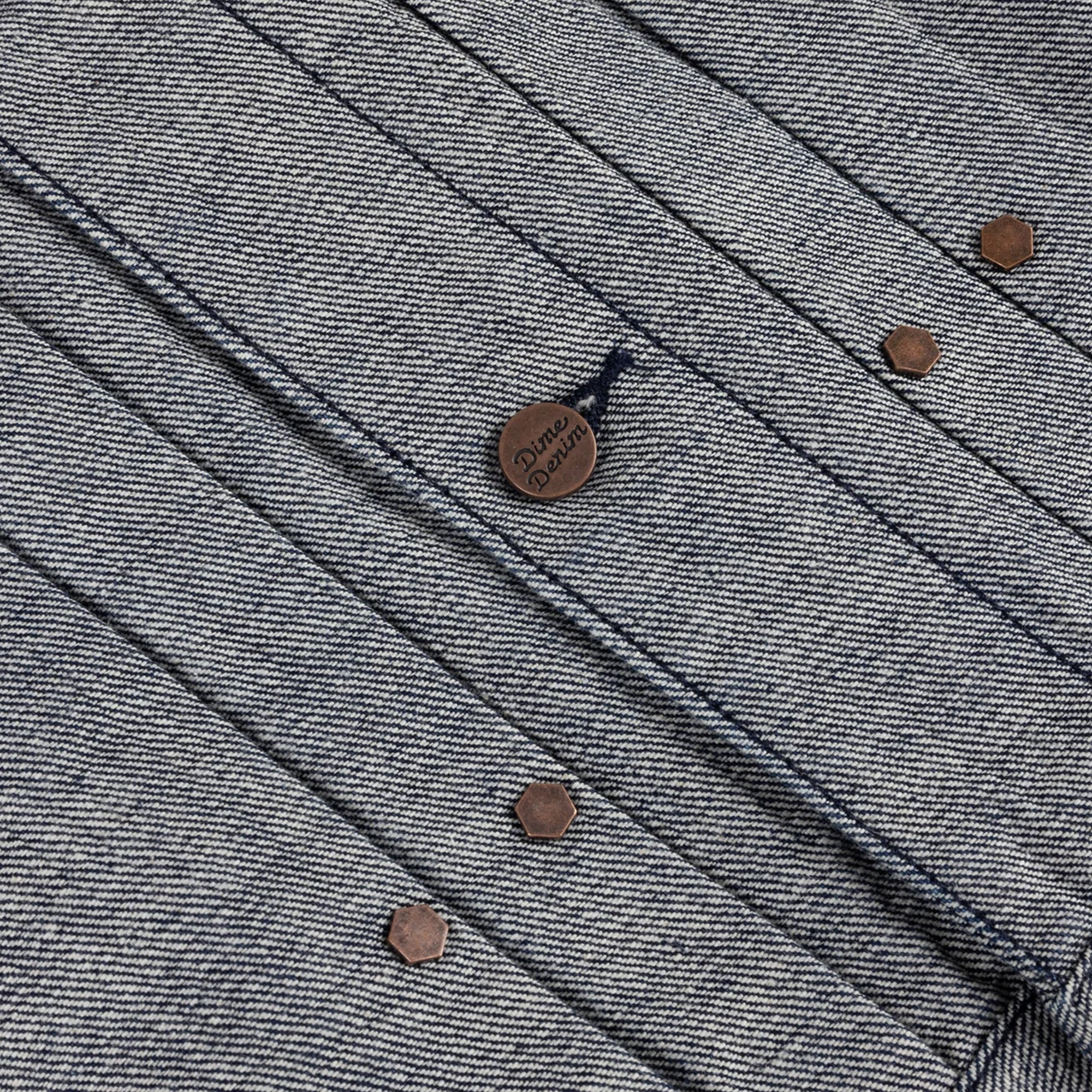 Dime Pleated Denim Jacket - Reversed Indigo
