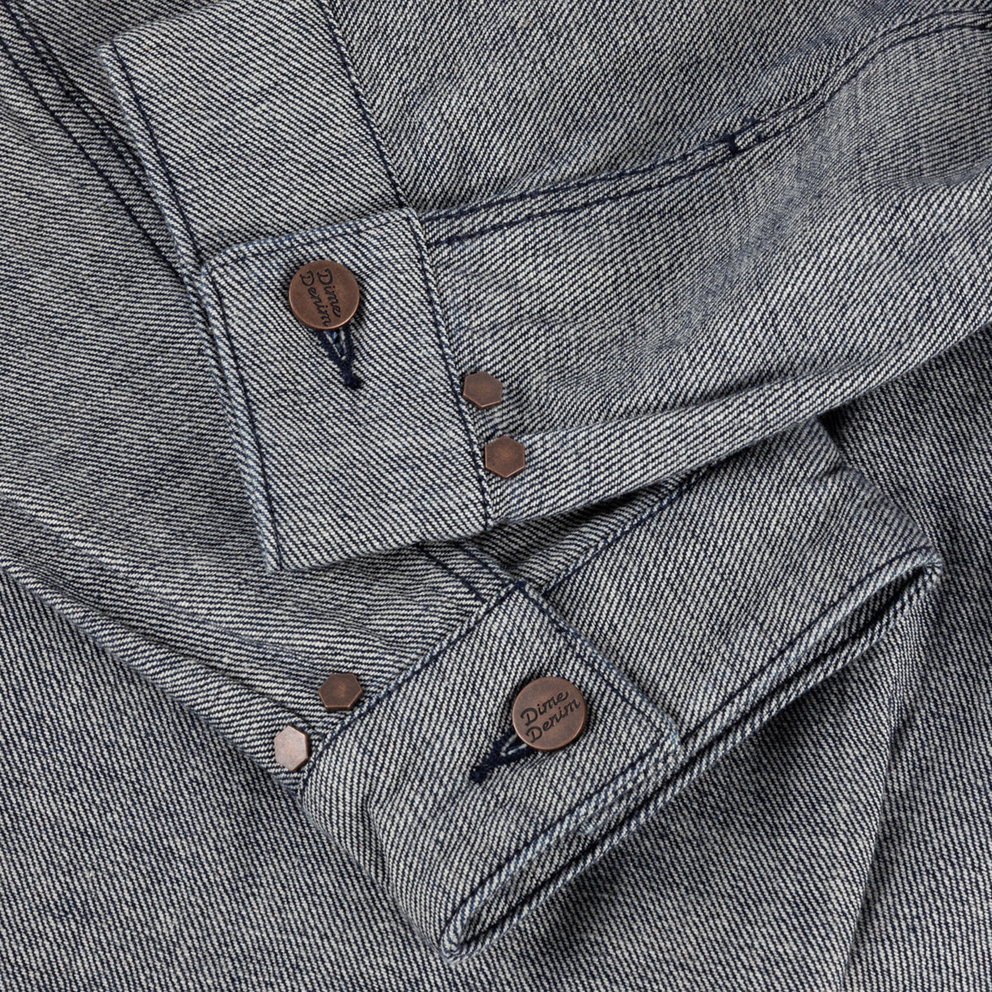 Dime Pleated Denim Jacket - Reversed Indigo