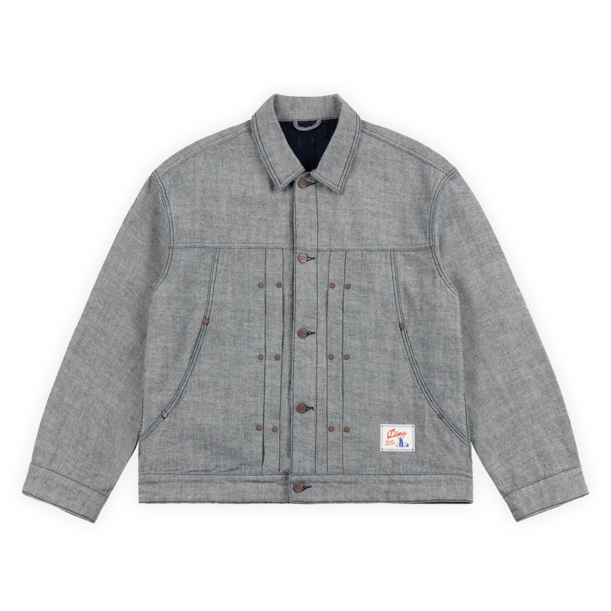 Dime Pleated Denim Jacket - Reversed Indigo