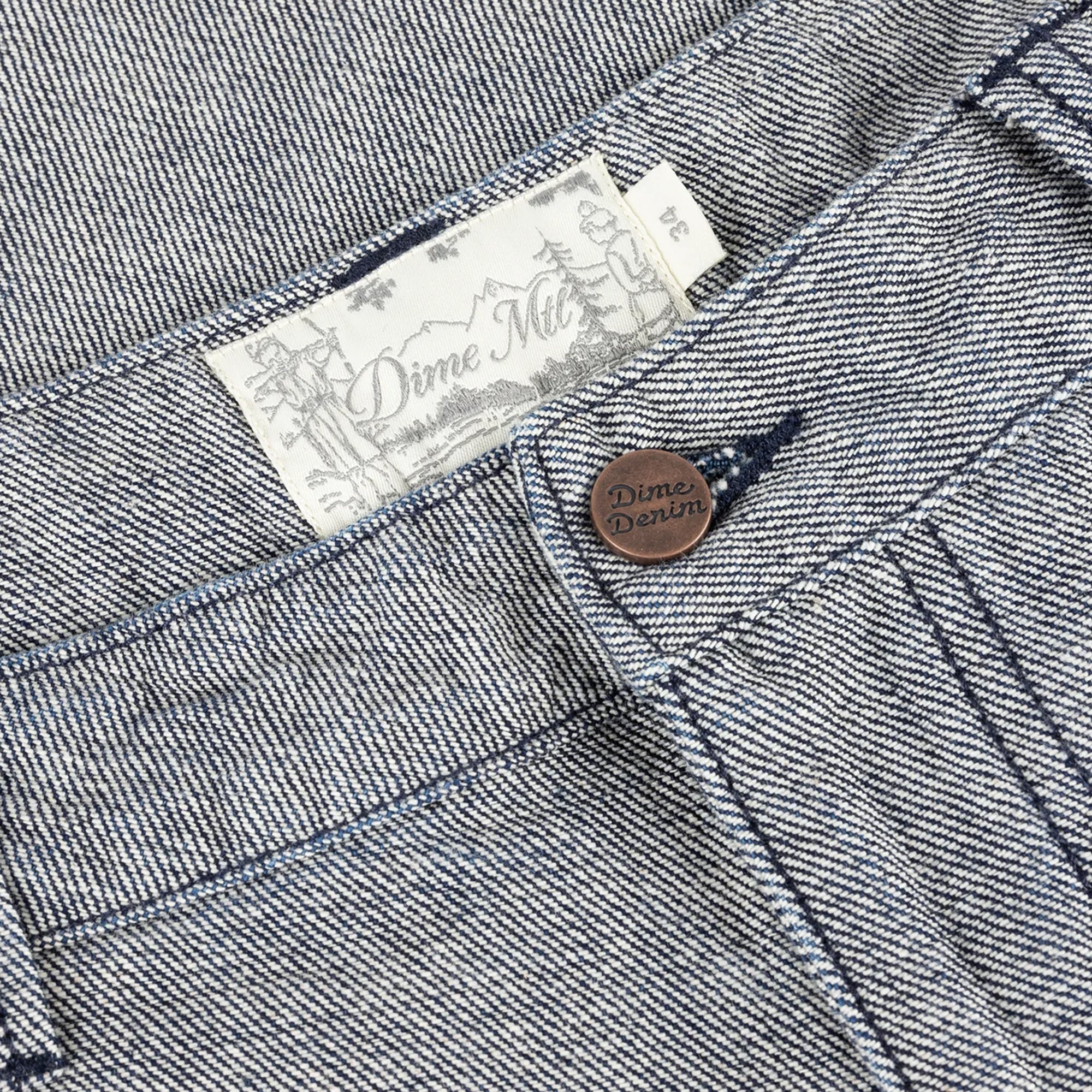 Dime Pleated Baggy Denim Shorts - Reversed Indigo