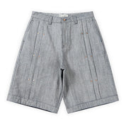 Dime Pleated Baggy Denim Shorts - Reversed Indigo