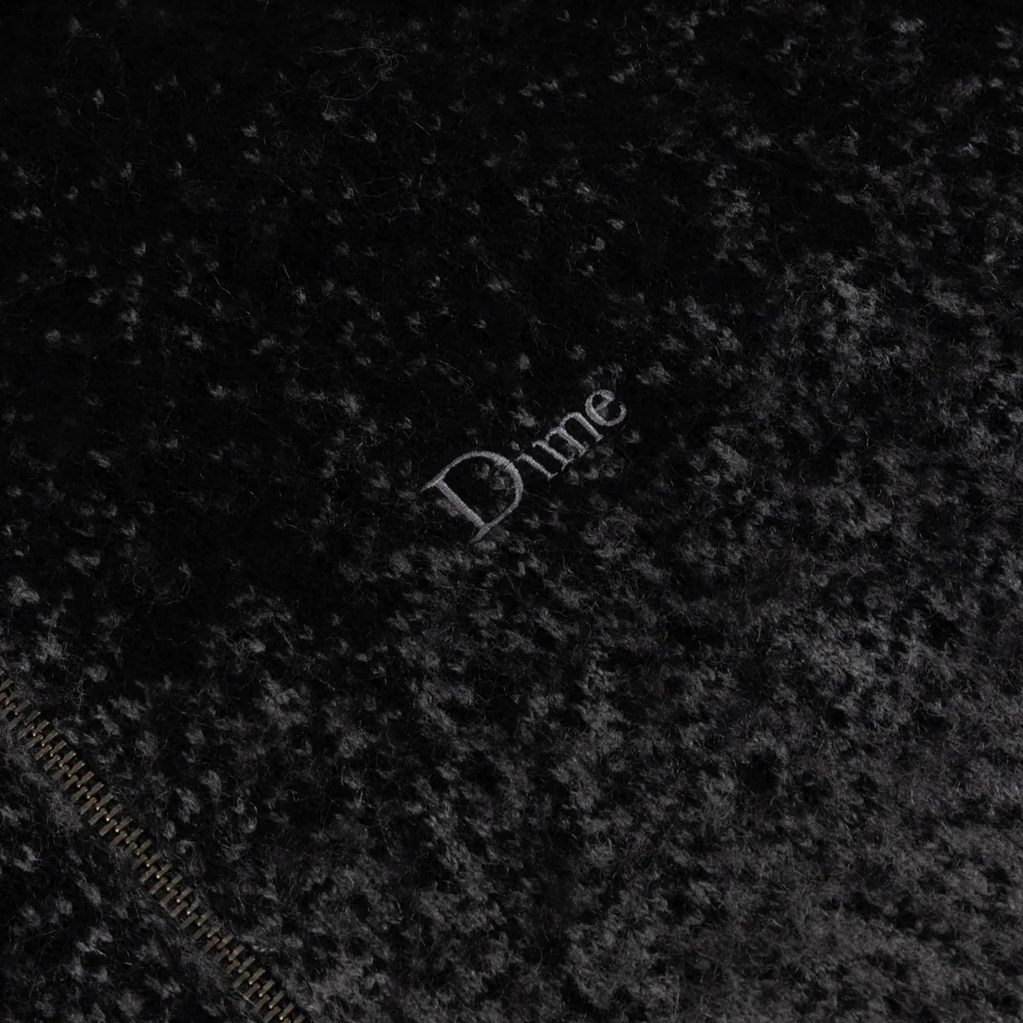 Dime Mohair Double Zip Knit - Black / Charcoal