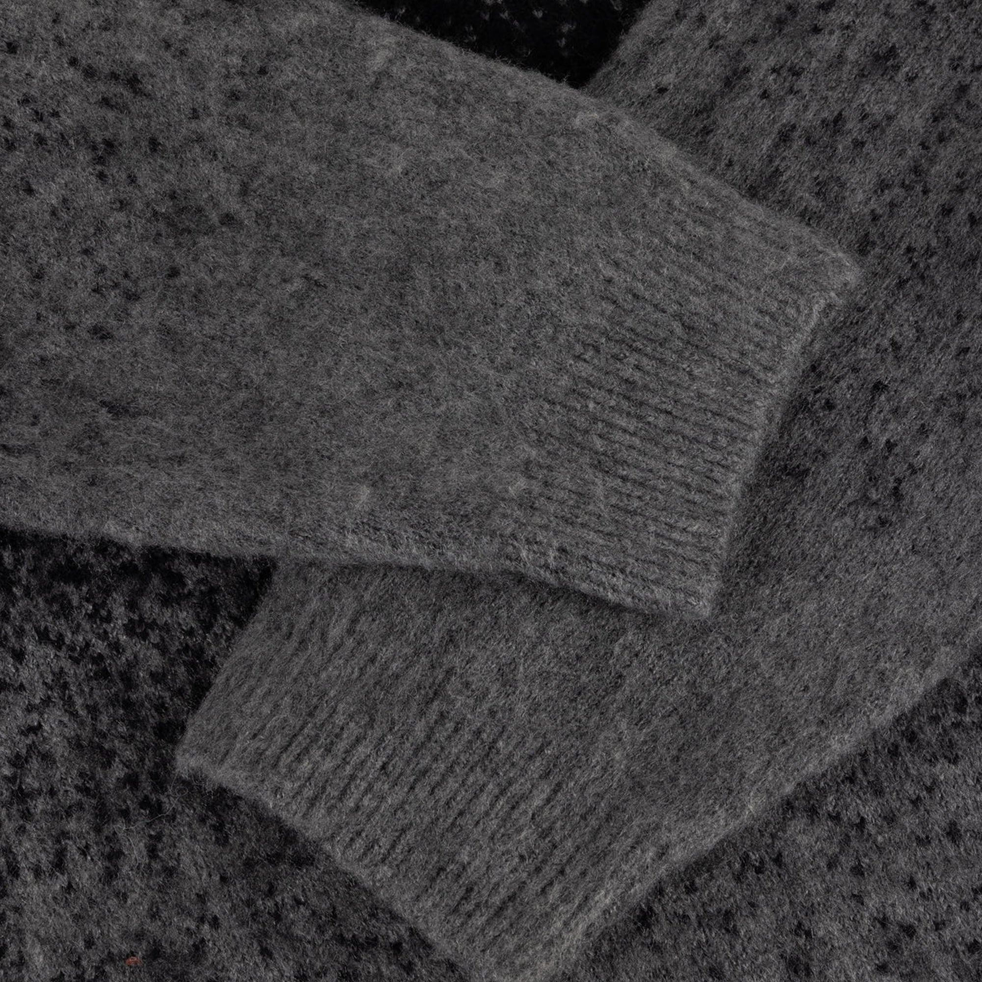 Dime Mohair Double Zip Knit - Black / Charcoal