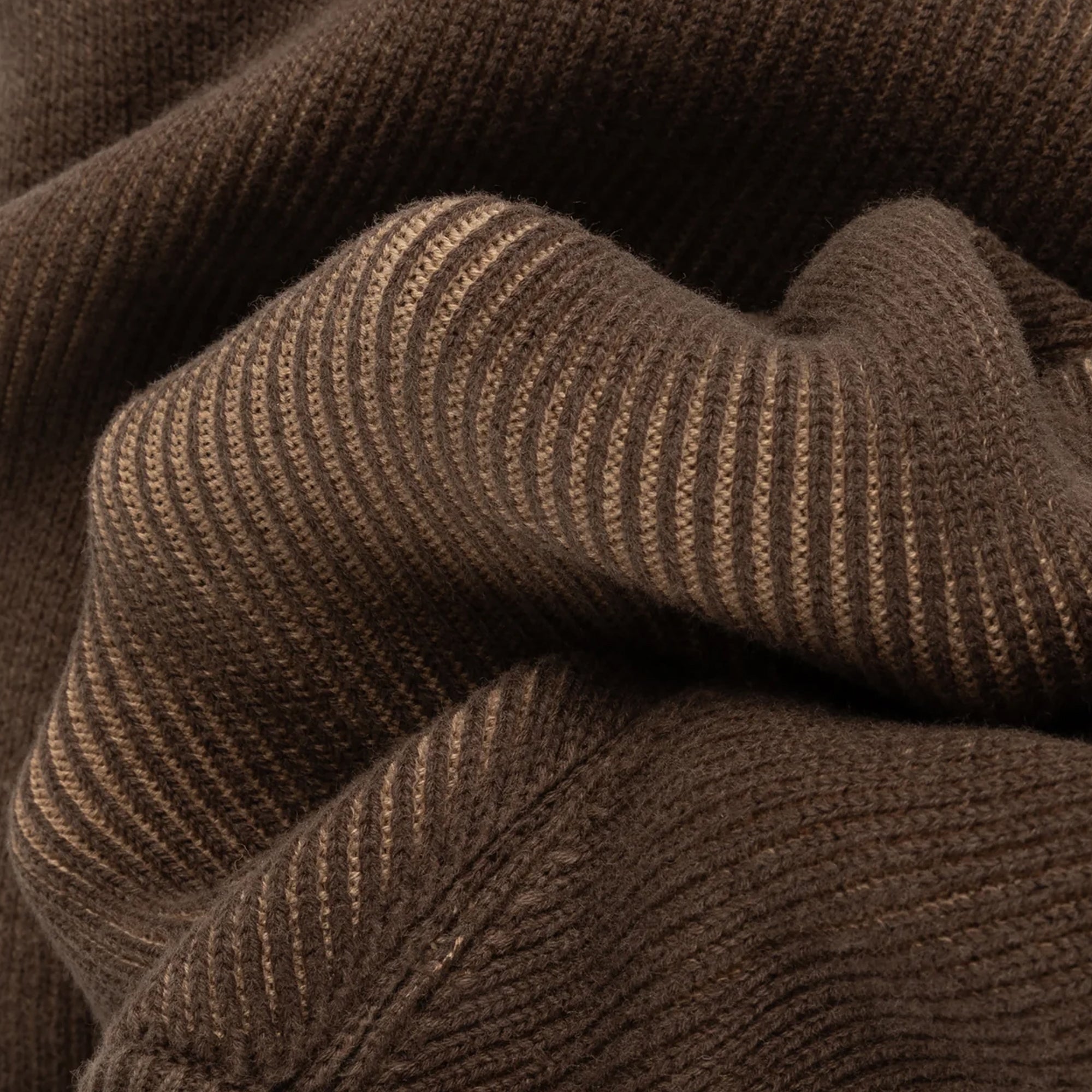 Dime Printed Rib Sweater - Brown / Tan