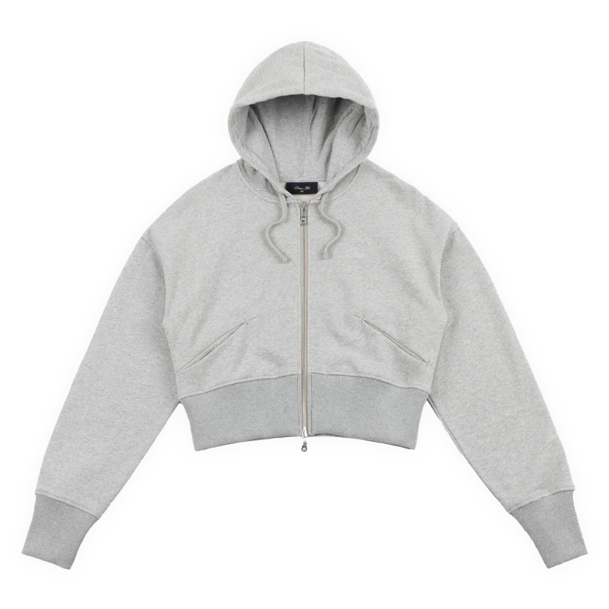 Dime Cropped Zip Hoodie - Heather Gray