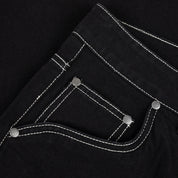 Dime Baggy Denim Pants - Black (Contrast Stitch)